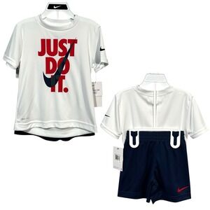 Nike Boys Dri-FIT T-Shirt & Shorts Outfit Set Size 4 Just Do It Athletic Sporty